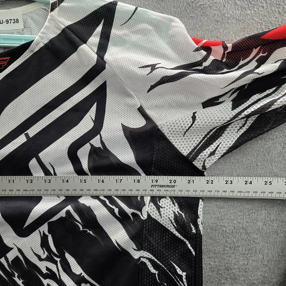 Fly Racing Men Shirt S White Graphic Print Abstract‎ Logo Kinetic Activewear